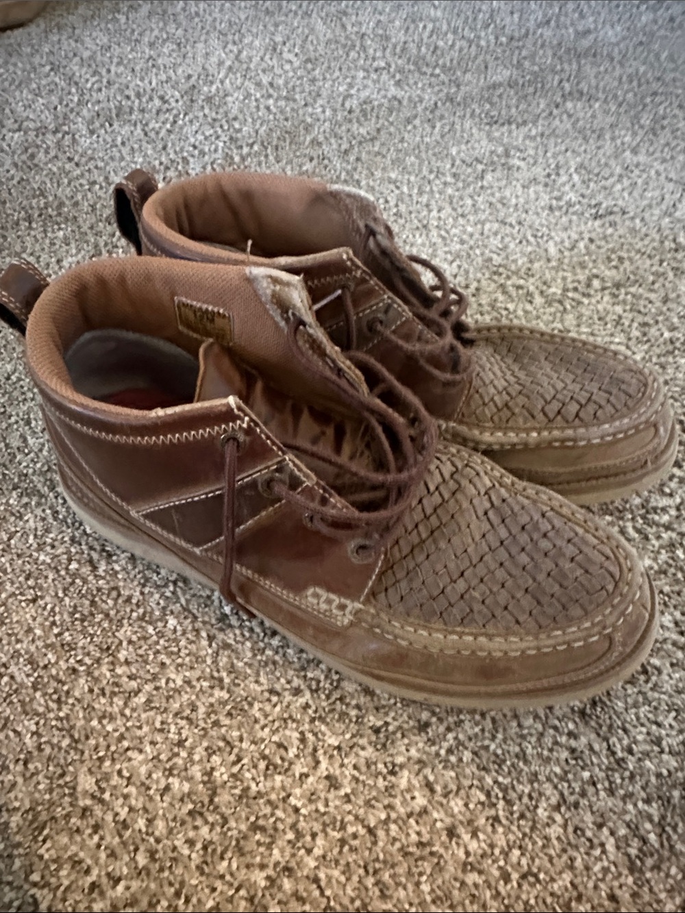 Twisted X Men's Brown Woven Leather Lace-Up Boots